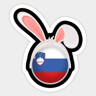 happy easter Slovenia bunny ears flag cute designs Sticker